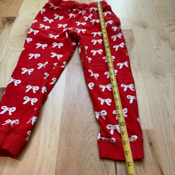 Hanna Andersson French Terry Red & White Bow Print Sweatpant Joggers - Picture 9 of 11